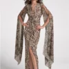 Leopard print dress absolutely stunning Exaggerated Sleeve