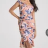 Cap Sleeve Ruffle Detail Dress size L Brand new Color: Orange Mult