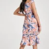Cap Sleeve Ruffle Detail Dress size L Brand new Color: Orange Mult - Image 2