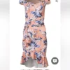 Cap Sleeve Ruffle Detail Dress size L Brand new Color: Orange Mult - Image 5