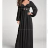 Maxi Dress Tie-Front Black size S Brand New