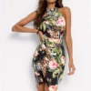Absolutely stunning Printed Bodycon Dress size L brand new