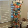 Made in U.S.A multi color summer maxi dress size S