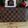 Large rectangular women wallet new checkers interior pink