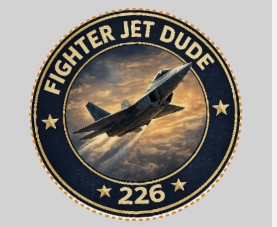 Fighter Jet Dude 226 Waterproof Sticker Set 3 Stickers