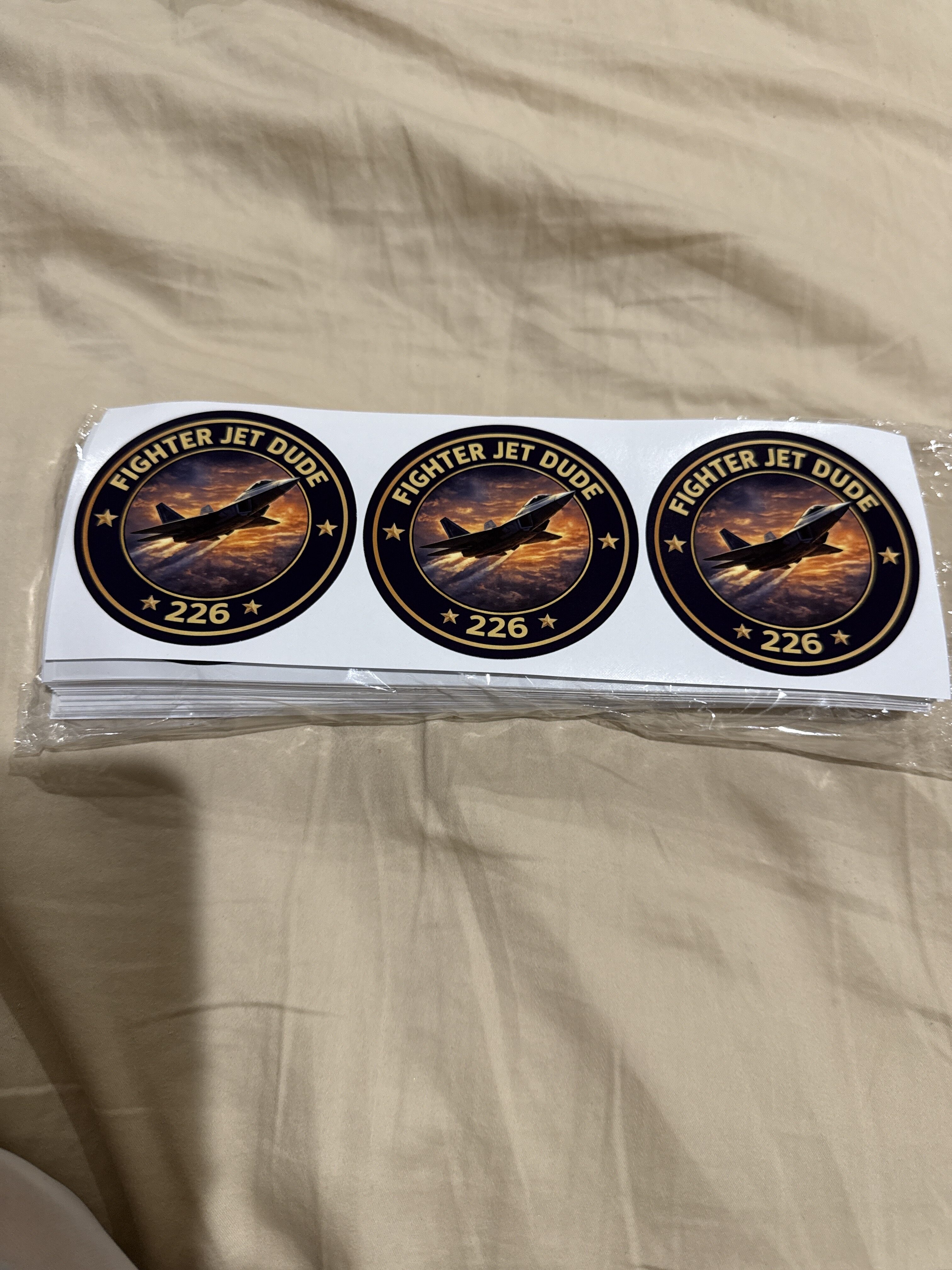 Fighter Jet Dude 226 Waterproof Sticker Set 3 Stickers - Image 2